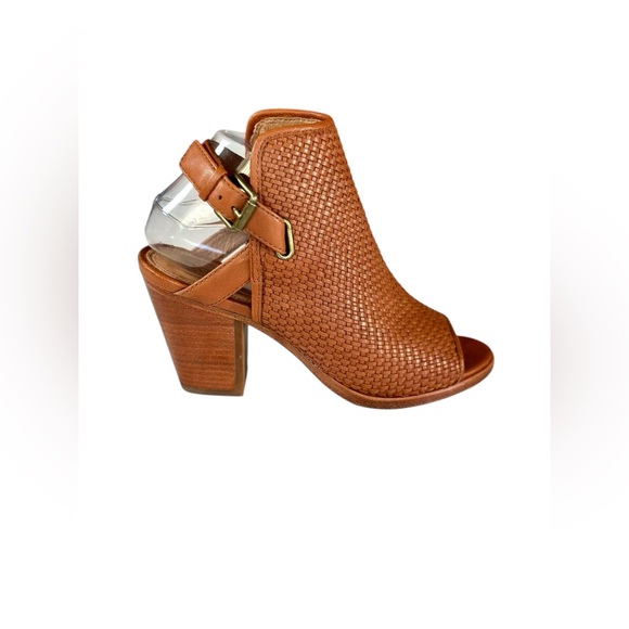 Frye Dani Woven Shield Leather Block Heeled Sandals - Picture 2 of 16